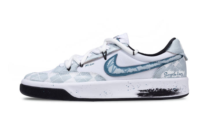 Nike Nike SB Adversary Blue And White Checkered Slip Resistant Slip Resistant Low top Skateboard Shoes Men's Light Blue