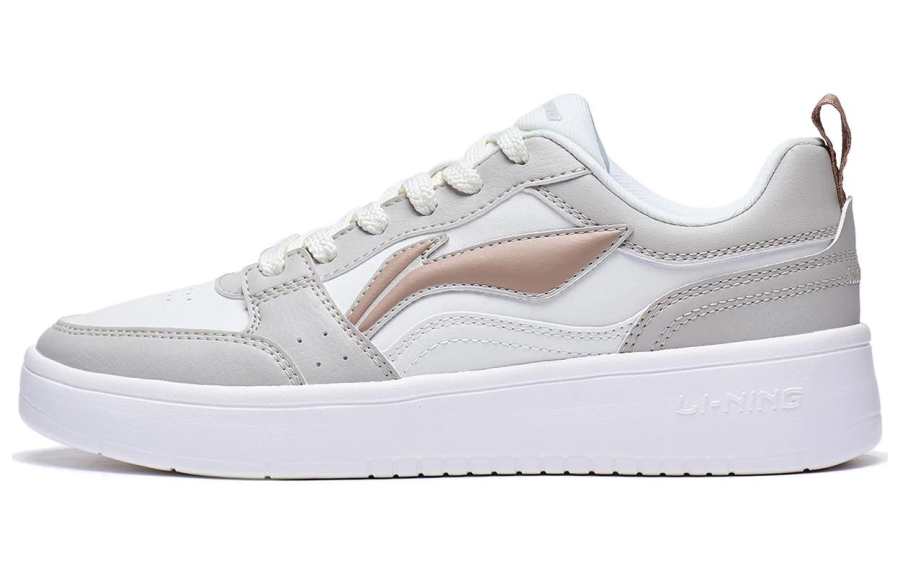 Li-Ning Li Ning Sycee Slip Resistant Cushioning Abrasion Resistant Low top Skateboard Shoes Women's White Gray