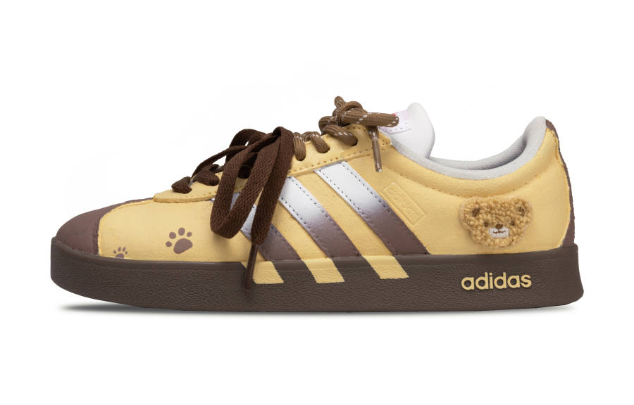 Adidas Adidas VL COURT 2.0 Bear Yee Suede Low top Skateboard Shoes Women's Light Yellow
