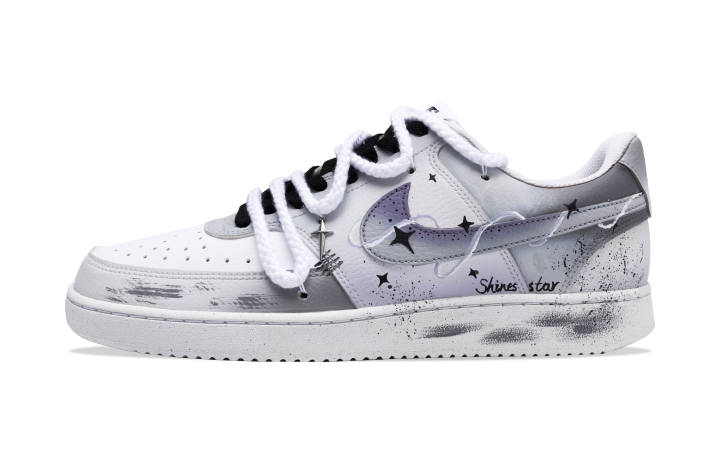 Nike Nike Court Vision 1 Slip Resistant Abrasion Resistant Low top Skateboard Shoes Men's Gray Purple