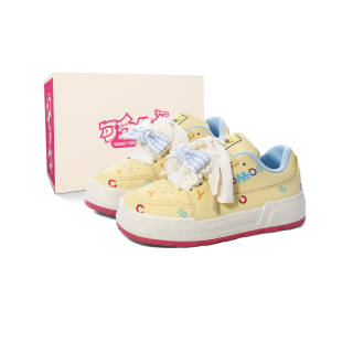KEAIDENI Abrasion Resistant Lightweight Low top Skateboard Shoes Women's Yellow