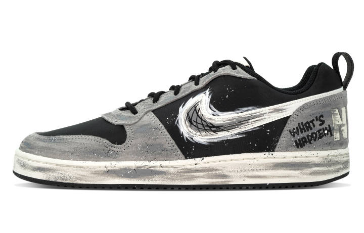 Nike Nike Court Borough DEER Starry Abrasion Resistant Abrasion Resistant Low top Skateboard Shoes Men's Black White Gray