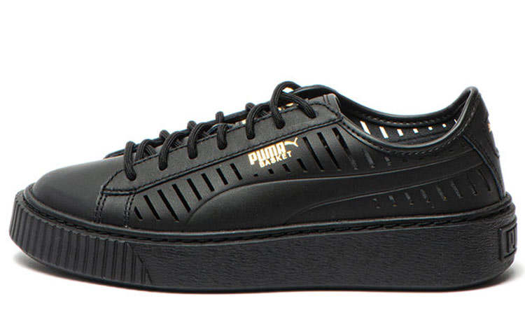 PUMA Basket Platform Summer Casual Shoes Black Women's