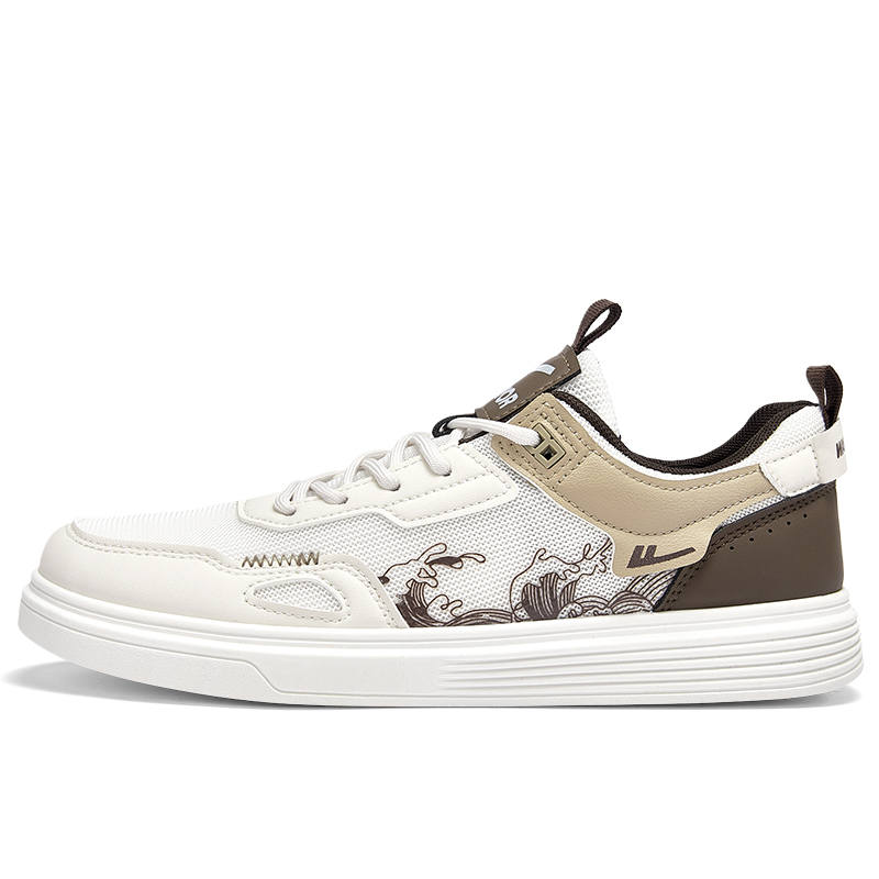 Warrior Lightweight And Breathable Low top Skateboard Shoes Men's Beige Khaki