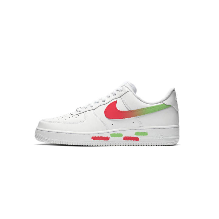 Nike Nike Air Force 1 Slip Resistant Slip Resistant Low top Skateboard Shoes Women's White Red Green