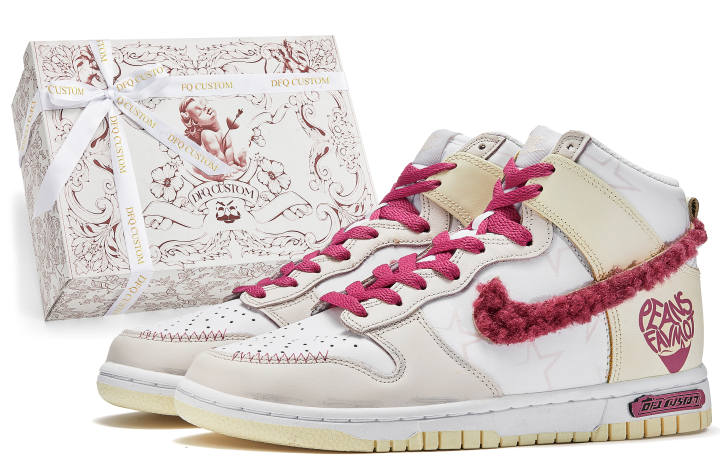 Nike Nike Dunk High Da Vinci Custom, Box, Star Heart Thermal Slip Resistant Quick Dry Abrasion Resistant Balance