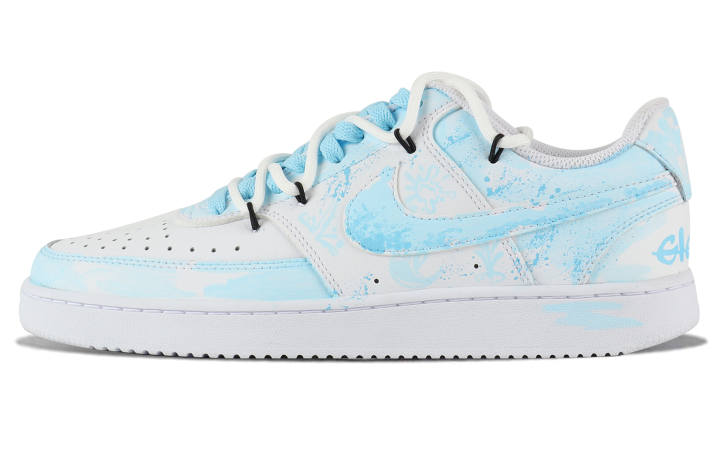 Nike Nike Court Vision 1 Slip Resistant Low top Skateboard Shoes Unisex White Blue