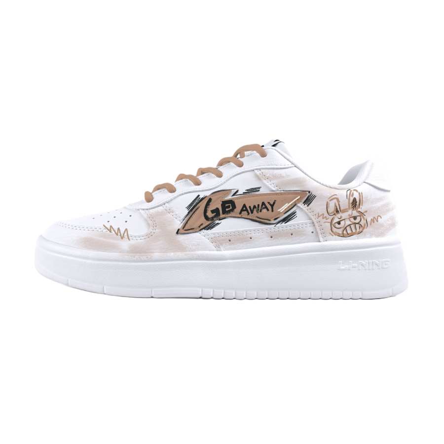 Li-Ning Li Ning Floating Boat Slip Resistant And Breathable Height Increasing Low top Skateboard Shoes Unisex White