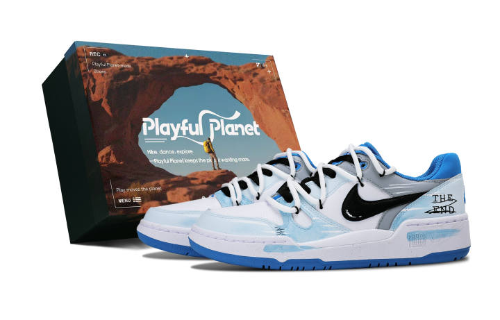 Nike Nike Full Force Gray Blue White Fluff, Box Included Abrasion Resistant Low top Skateboard Shoes Men's White Blue