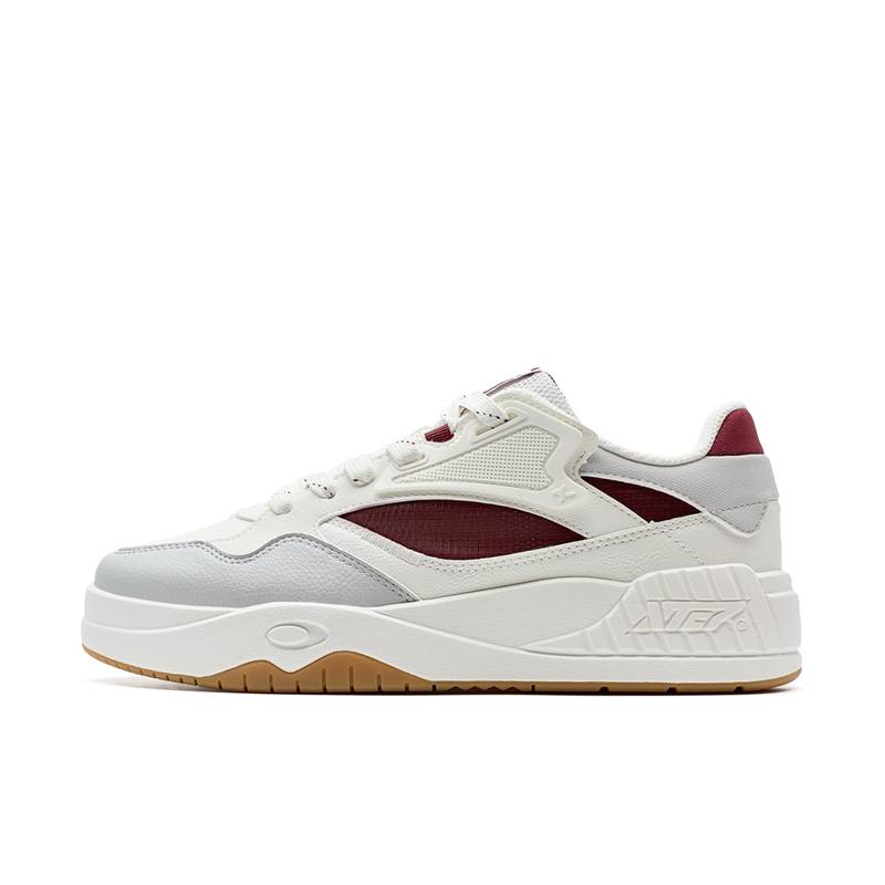 XTEP Air Force 1 Slip Resistant Abrasion Resistant Coverage Low top Skateboard Shoes Men's White Gray Red