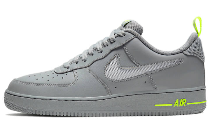 Nike Nike Air Force 1 Low Cut Out Swoosh Particle Grey Volt