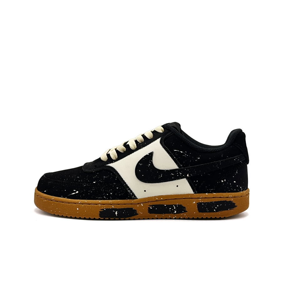 Nike Nike Court Vision 1 Baijiu Jazz Synthetic Leather Cushioning, Wear Resistant Low top Skateboard Shoes Men's Black Beige