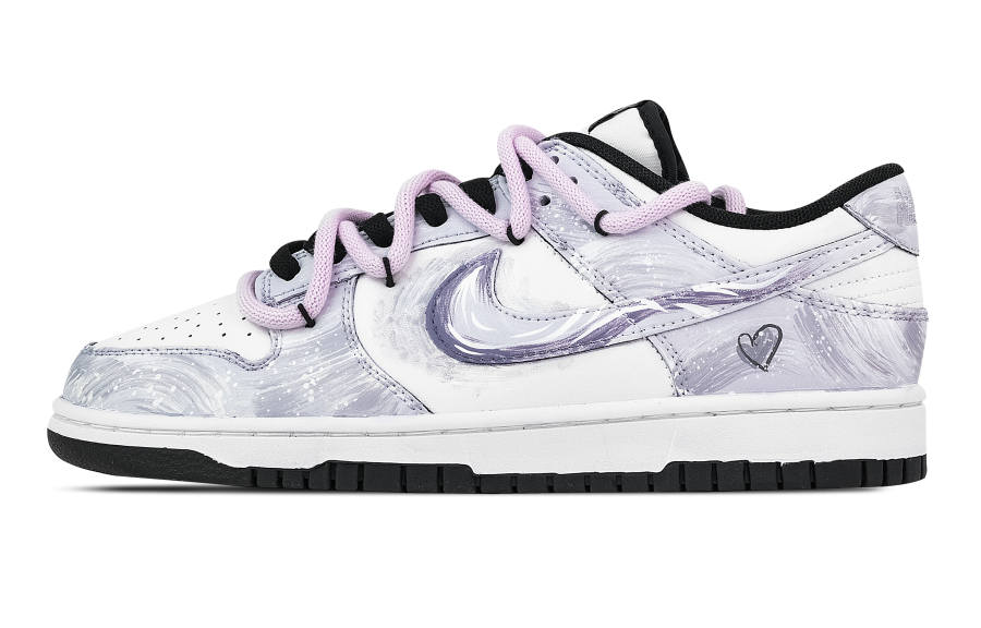 Nike Nike Dunk Wind Blowing Bellflower Purple Abrasion Resistant Low top Skateboard Shoes Unisex Purple White