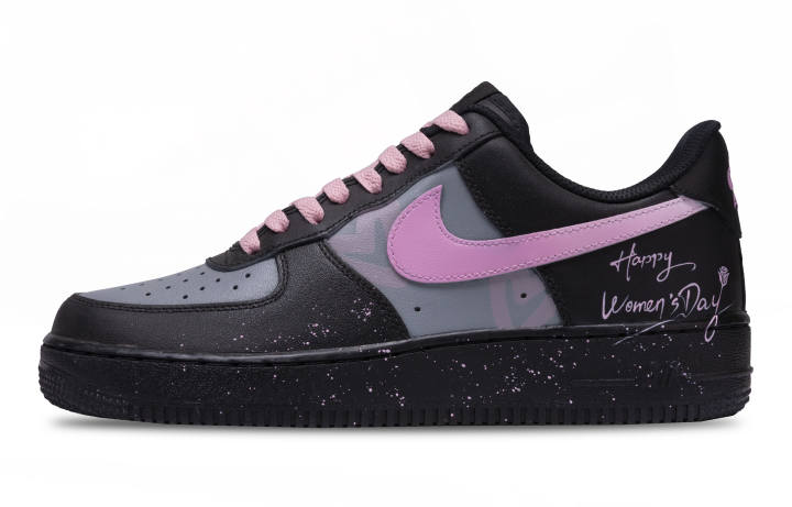 Nike Nike Air Force 1 Heartbeat Email Abrasion Resistant Abrasion Resistant Low top Skateboard Shoes Unisex Black Pink