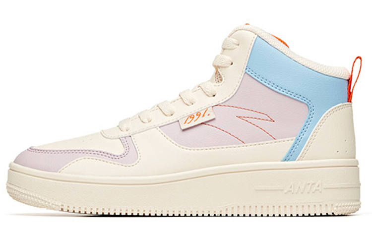 Anta Life Collection High top Skateboard Shoes Women's White Purple