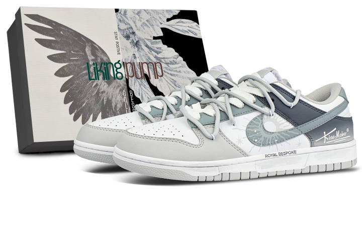 Nike Nike Dunk Synthetic Leather Abrasion Resistant Low top Skateboard Shoes Unisex Gray