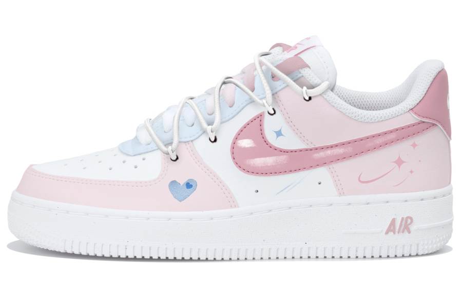 Nike Nike Air Force 1 Abrasion Resistant Abrasion Resistant Low top Skateboard Shoes Women's White Blue Pink