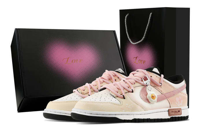 Nike Nike Dunk Creamy Cherry Blossom, Heart Box Slip Resistant Abrasion Resistant Low top Skateboard Shoes Unisex