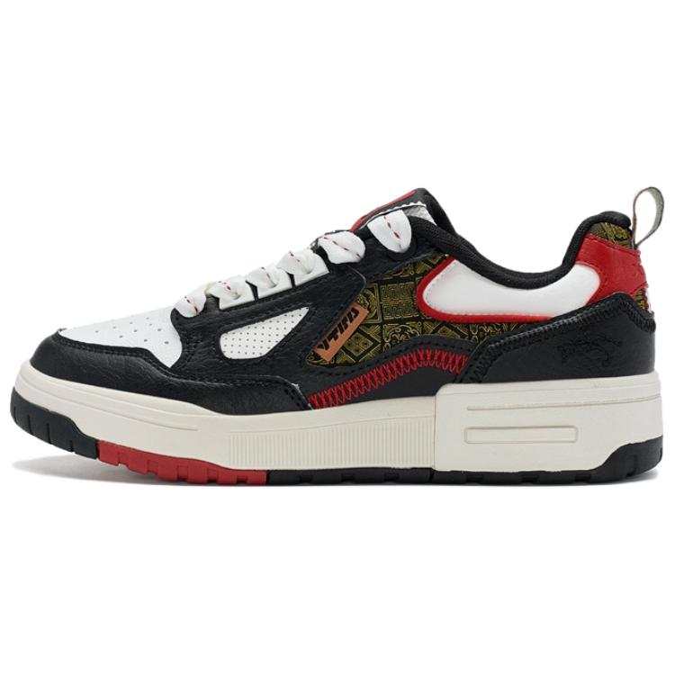 XTEP ZHONGGUOYOUZHENG x XTEP Slip Resistant Low top Skateboard Shoes Women's Black White Red