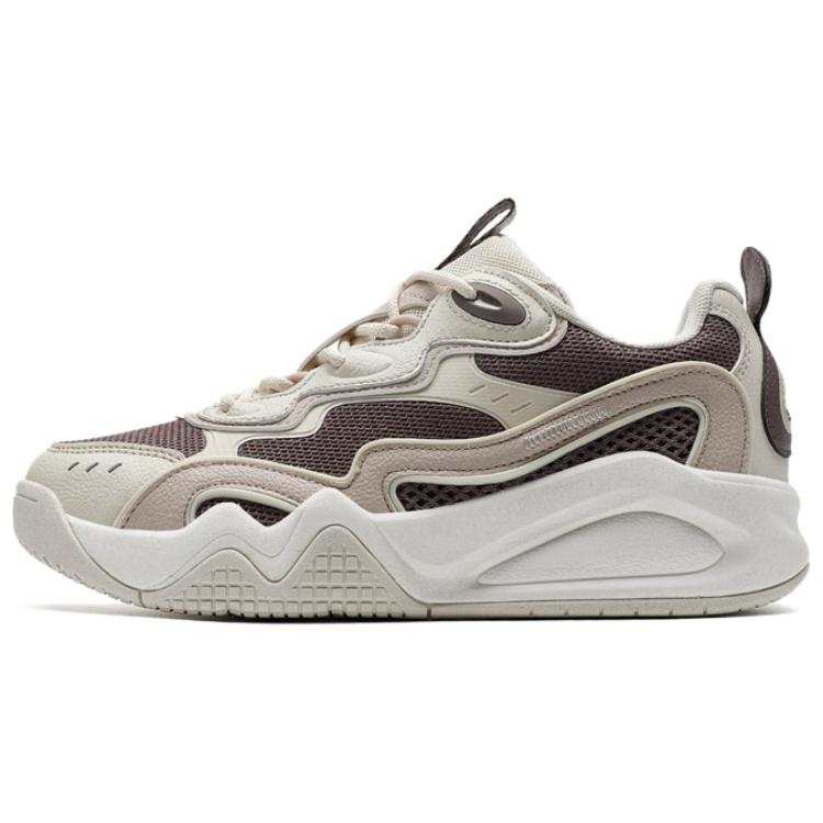 XTEP Galaxy Slip Resistant Abrasion Resistant Low top Skateboard Shoes Women's Gray Tan Taupe