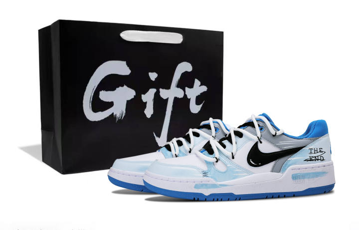 Nike Nike Full Force Gray Blue White Powder, Shopping Bag Abrasion Resistant Abrasion Resistant Low top Skateboard Shoes
