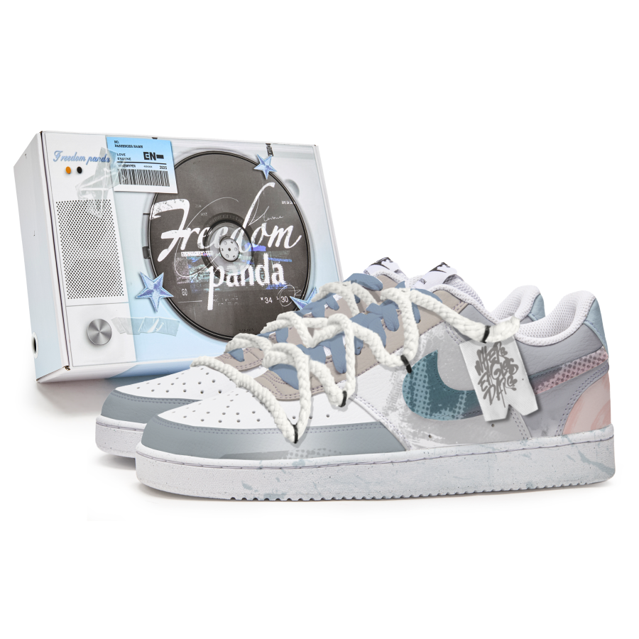 Nike Nike Court Vision 1 Slip Resistant Abrasion Resistant Low top Skateboard Shoes Men's Blue Gray