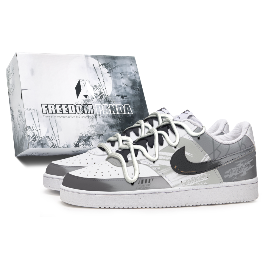 Nike Nike Court Vision 1 Slip Resistant Abrasion Resistant Low top Skateboard Shoes Men's Black Gray White