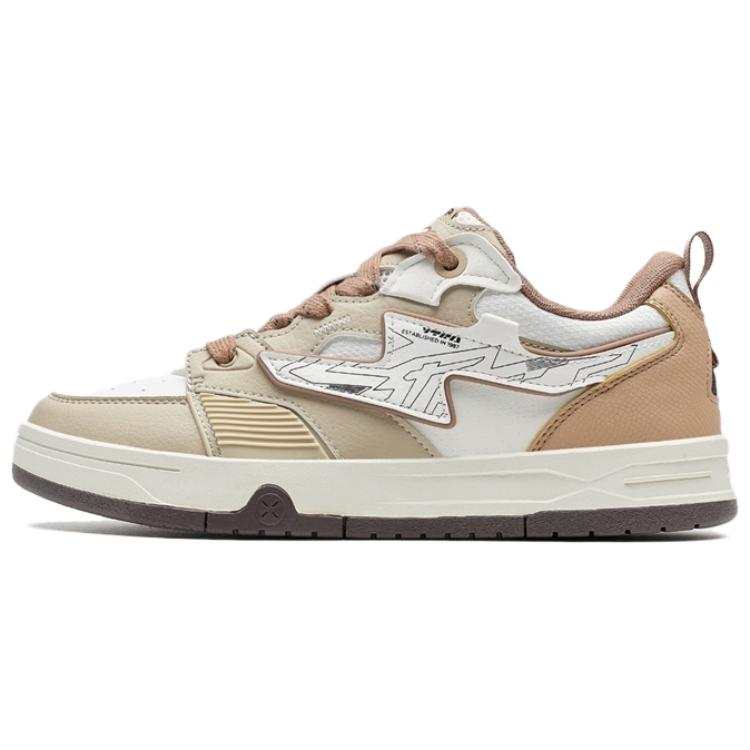 XTEP Yushuai Jie Abrasion Resistant Low top Skateboard Shoes Women's Brown White
