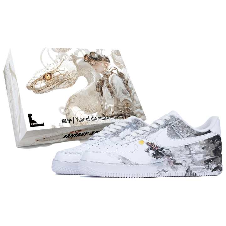 Nike Nike Air Force 1 Dragon Raising Clouds To Prosper Slip Resistant, Abrasion Resistant, Balanced, Lightweight Low top