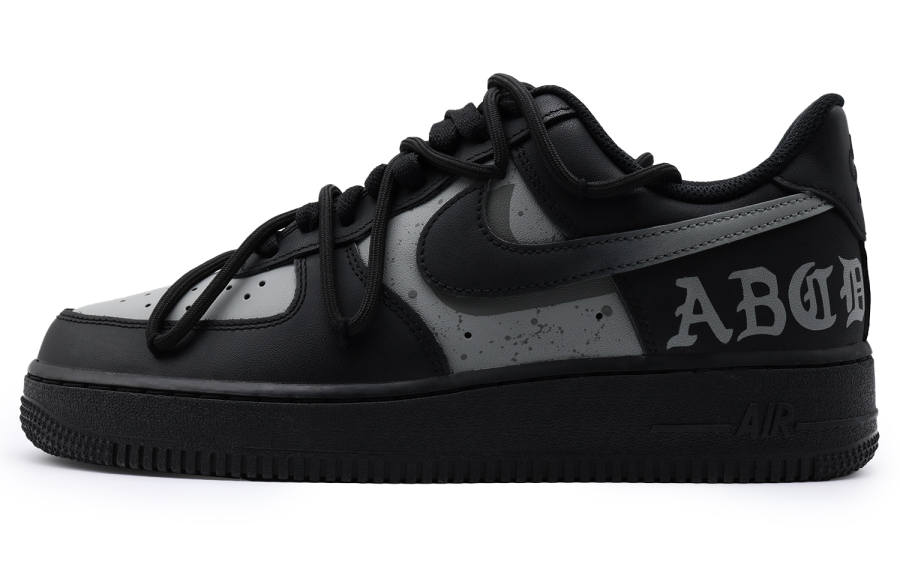 Nike Nike Air Force 1 Slip Resistant Abrasion Resistant Low top Skateboard Shoes Women's Black Gray