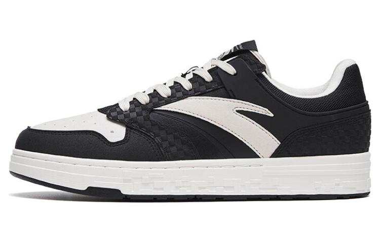 Anta Abrasion Resistant Lightweight Low top Skateboard Shoes Men's Black White