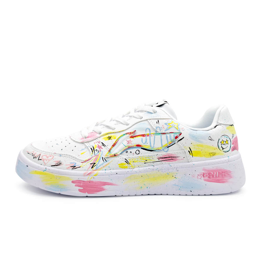 Li-Ning Li Ning Floating Boat Cushioning Abrasion Resistant Lightweight Low top Skateboard Shoes Unisex White