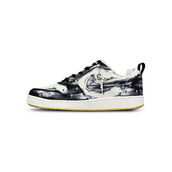 Nike Nike Court Borough Tower Rabbit Abrasion Resistant Low top Skateboard Shoes Men's Black White