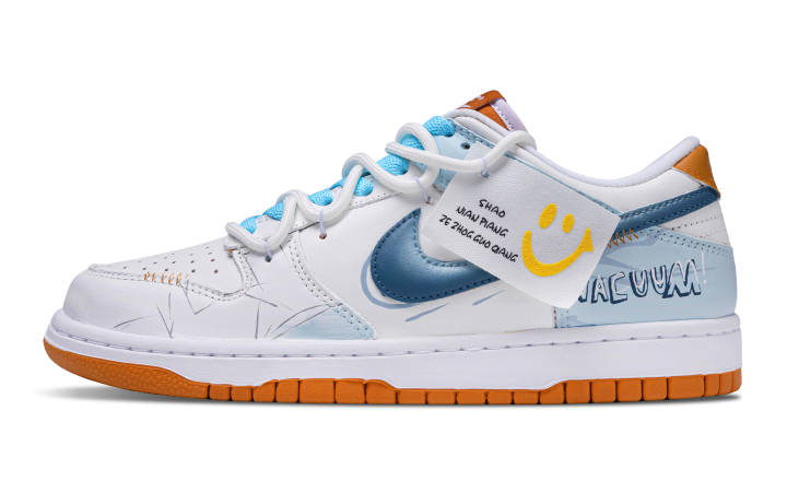 Nike Nike Dunk Floral Collection Abrasion Resistant Abrasion Resistant Low top Skateboard Shoes Unisex Light Blue