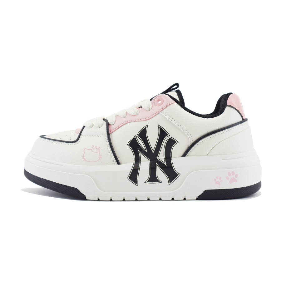 MLB Chunky Liner Pu Chuangyi Slip Resistant Abrasion Resistant Low top Skateboard Shoes Unisex White