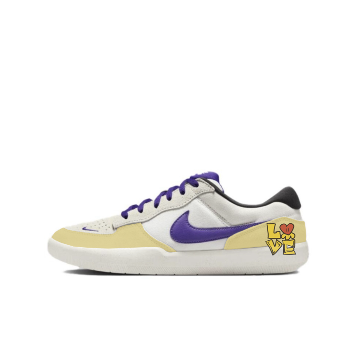 Nike Nike SB Force 58 Abrasion Resistant Low top Skateboard Shoes Unisex White Purple