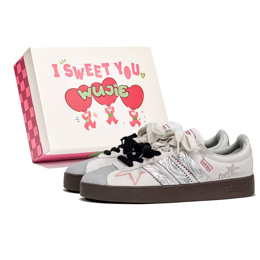 Adidas Neo VL Court 2.0 Low top Skateboard Shoes Unisex Silver Gray