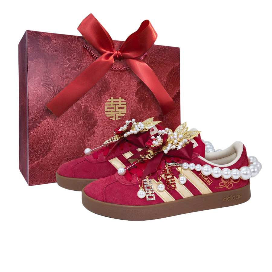Adidas Adidas Vl Court Classic Blooming Flowers And Full Moon, Comfortable Minimalist Style Abrasion Resistant Low top