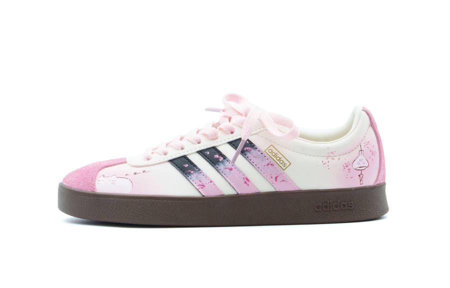 Adidas Adidas Vl Court Classic Abrasion Resistant Abrasion Resistant Low top Skateboard Shoes Unisex Pink