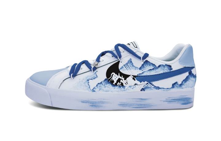 Nike Nike Court Royale Non slip Lightweight Low top Skateboard Shoes Unisex Cloisonne Blue