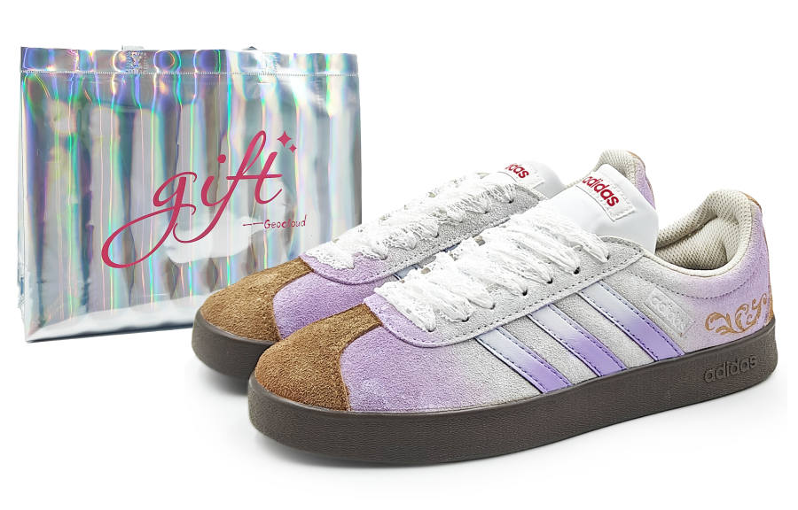 Adidas Neo VL Court 2.0 Skateboard Shoes Unisex Low Top Purple/White/Brown