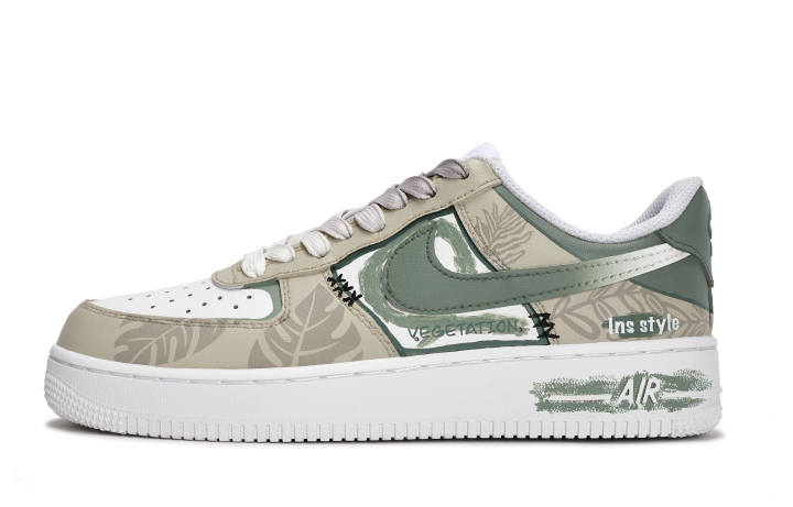 Nike Nike Air Force 1 Wondrous Brush Strokes, Emerald Green Journey Slip Resistant Abrasion Resistant Low top
