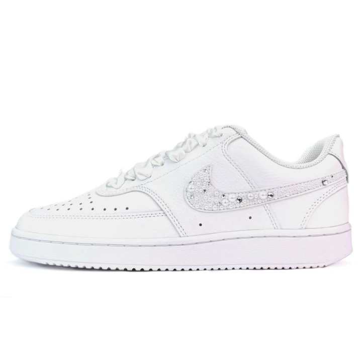 Nike Nike Court Vision 1 White Moonlight Abrasion Resistant Lightweight Low top Skateboard Shoes Unisex White