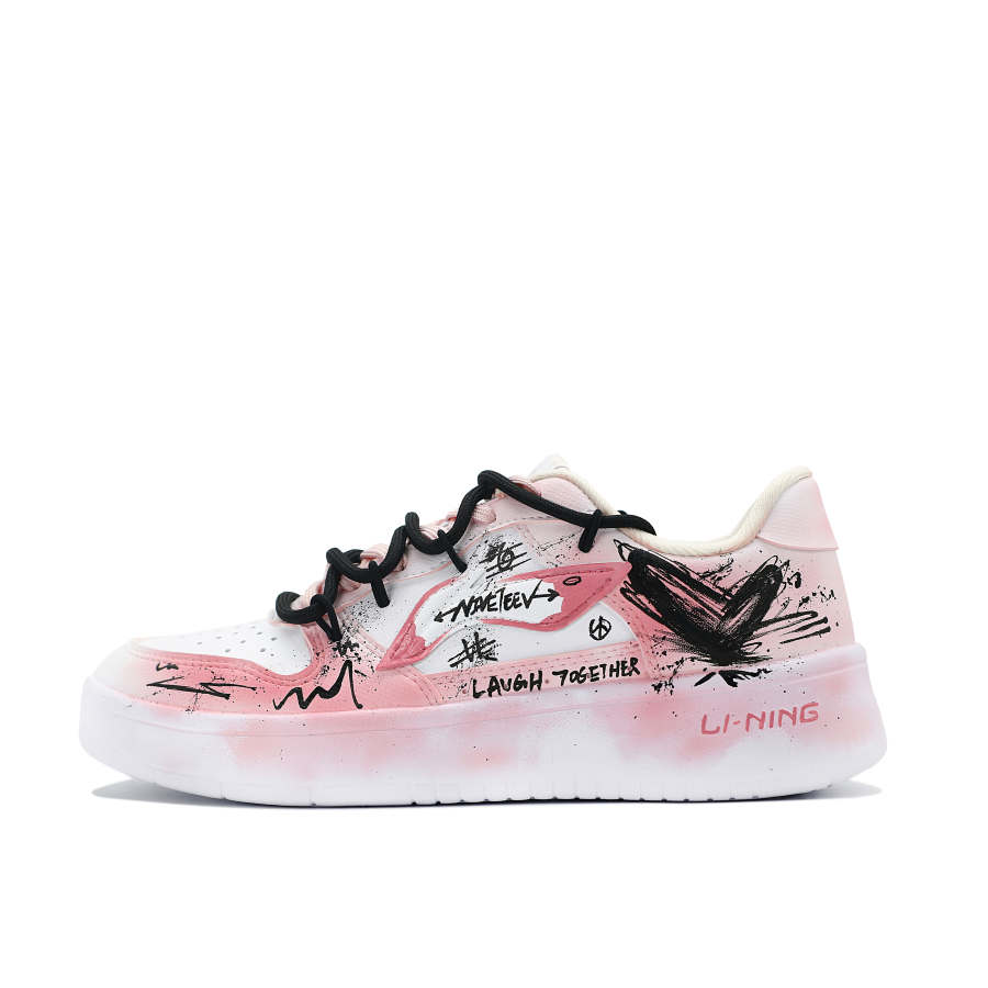 Li-Ning Li Ning Floating Boat Slip Resistant Abrasion Resistant Low top Skateboard Shoes Women's Pink