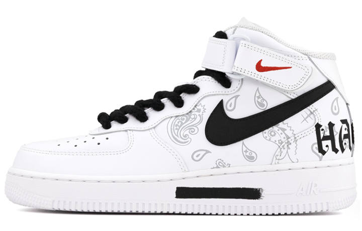 Nike Nike Air Force 1 Mid top Skateboard Shoes Men's Black White