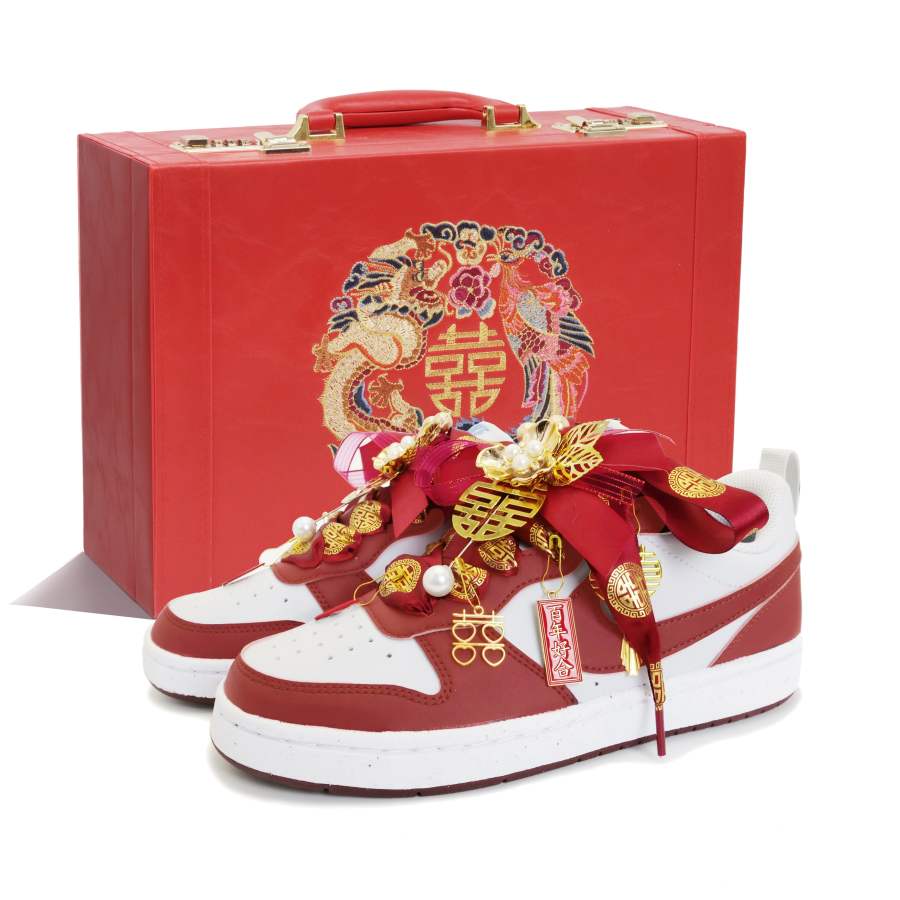 Nike Nike Court Borough 2 Fortune Slip Resistant Abrasion Resistant Low top Skateboard Shoes Unisex Red