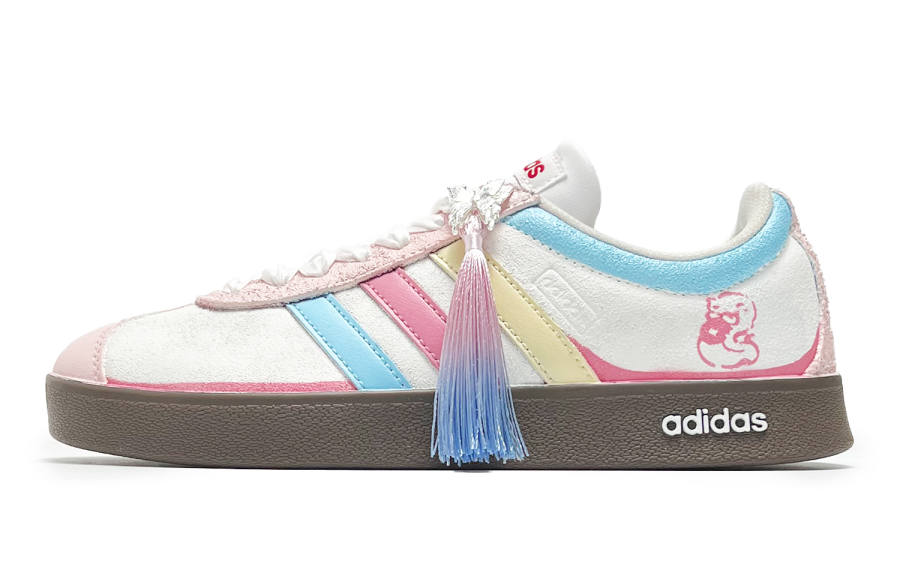 Adidas Adidas Vl Court Classic Slip Resistant Abrasion Resistant Low top Skateboard Shoes Unisex Pink