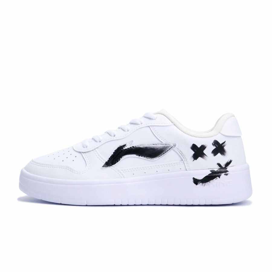Li-Ning Li Ning Floating Boat Balance Lightweight Breathable Low top Skateboard Shoes Unisex Black White