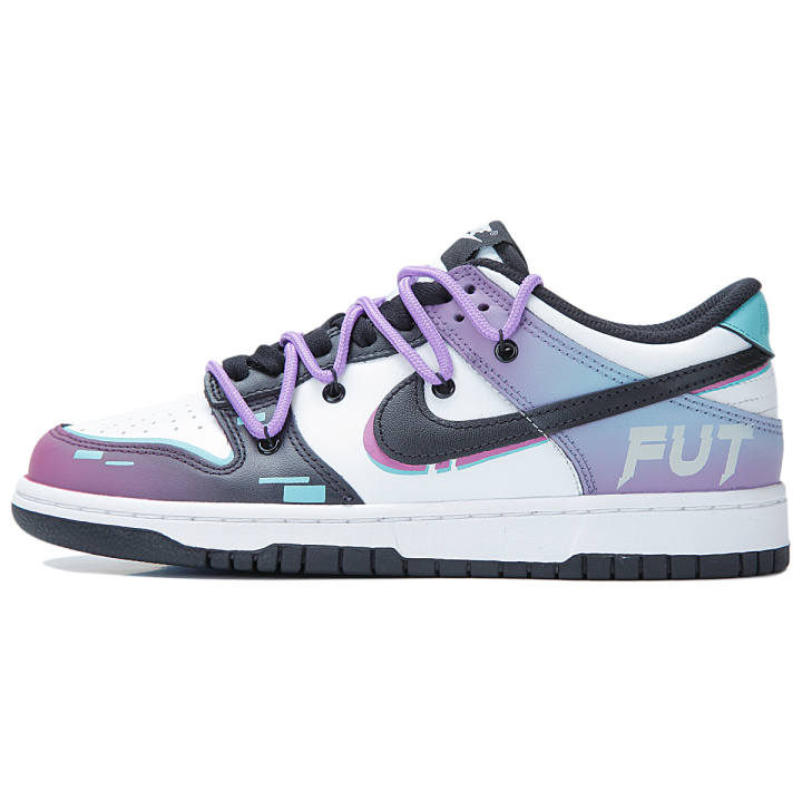 Nike Nike Dunk Slip Resistant Abrasion Resistant Low top Skateboard Shoes Unisex Purple Black
