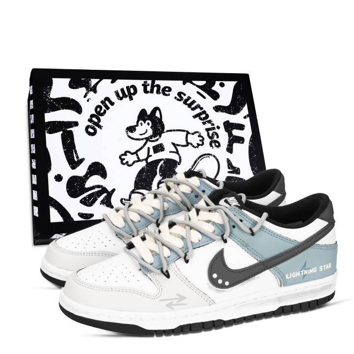 Nike Nike Dunk Black White, Thunder And Rain Intermittently Abrasion Resistant Abrasion Resistant Low top Skateboard Shoes